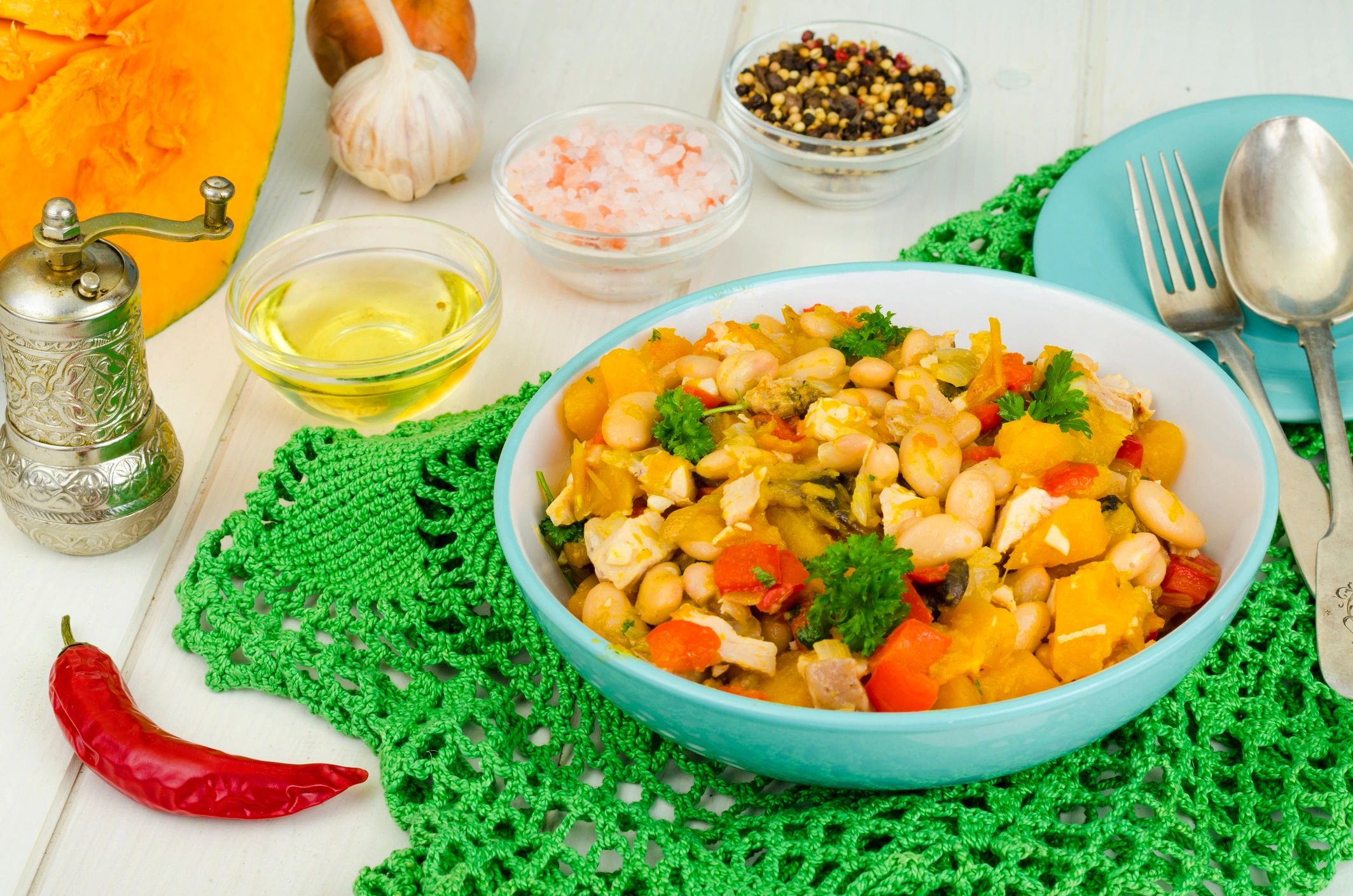 Homestyle vegetable curry in a bowl